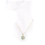 Ciondolo Fiori Cameo Tondo cristalli verdi - Marina Ferraro Gioielli