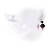 Orecchini su kokku onice corallo rosso e argento (su coccu) - Marina Ferraro Gioielli