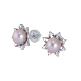 Orecchini stella argento perle coltivate e zirconi - Marina Ferraro Gioielli