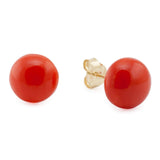 Orecchini bottone in corallo e oro - Marina Ferraro Gioielli