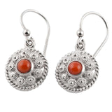 Orecchini Corbula piccola Argento e corallo rosso - Marina Ferraro Gioielli