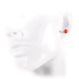 Corbula Essential Earrings Silver and red coral