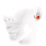 Orecchini a sfera piccola classic corallo rosso e argento