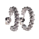 Silver filigree hoop earrings