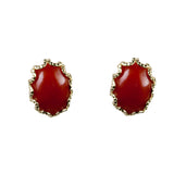 Orecchini oval corallo rosso e oro