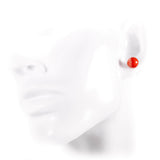 Orecchini S sfera media classic corallo argento