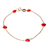 Bracciale heart oro e corallo