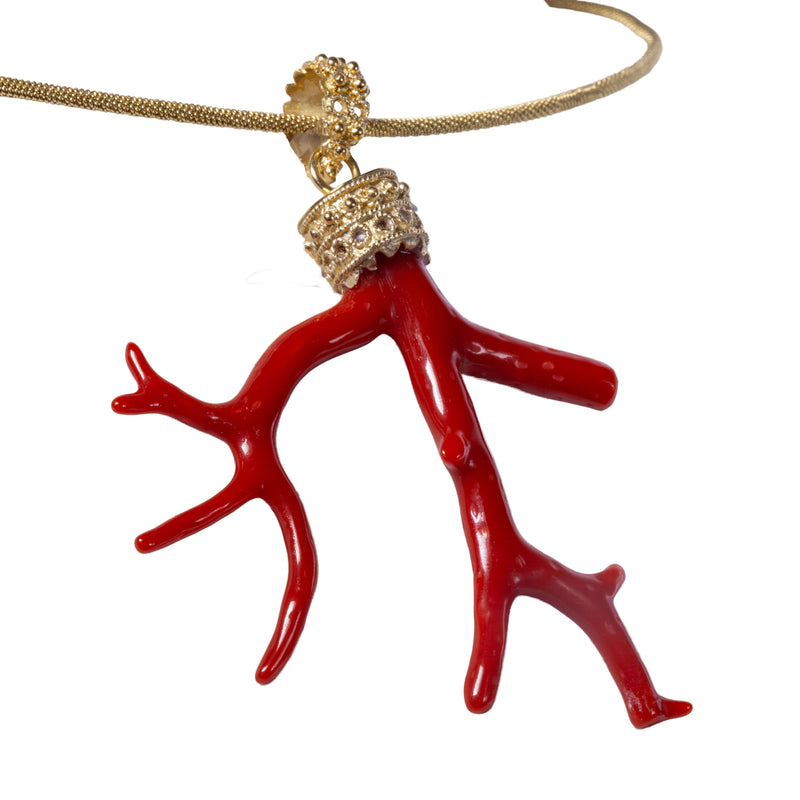 Ciondolo ramo corallo filigrana oro - Main Image