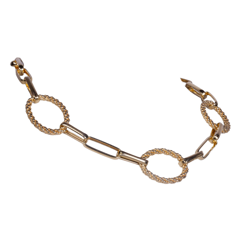 Collana oval chain argento dorato