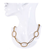 Collana oval chain argento dorato