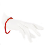 Bracciale sfere (5 mm) classico corallo rosso e oro