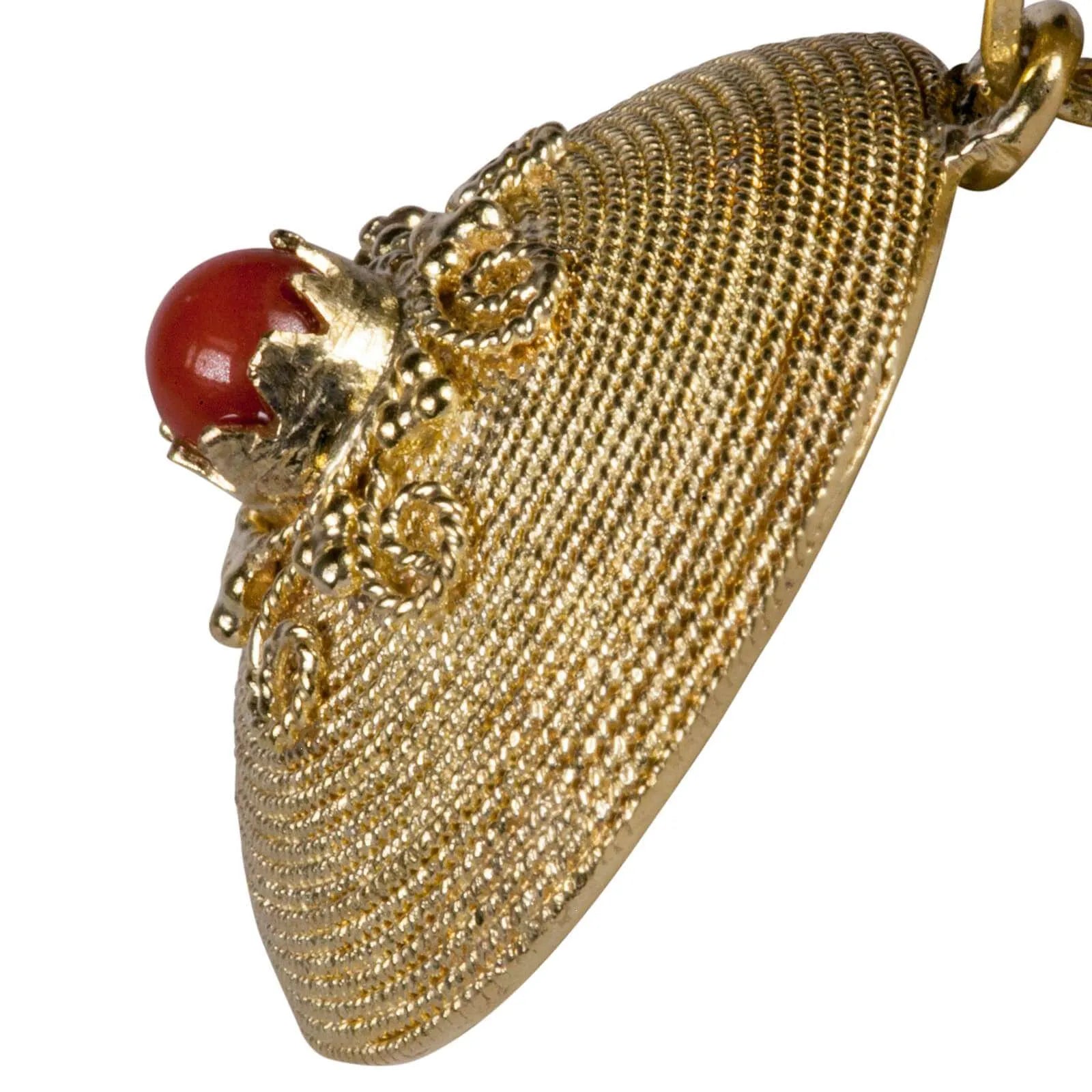 Coral gold Sardinian filigree Corbula pendant – Marina Ferraro