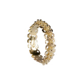 Sardinian gold thin perforated wedding ring