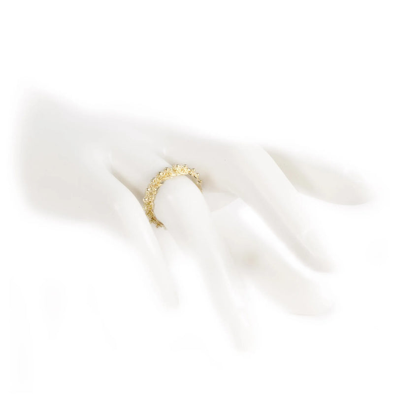 Sardinian gold thin perforated wedding ring