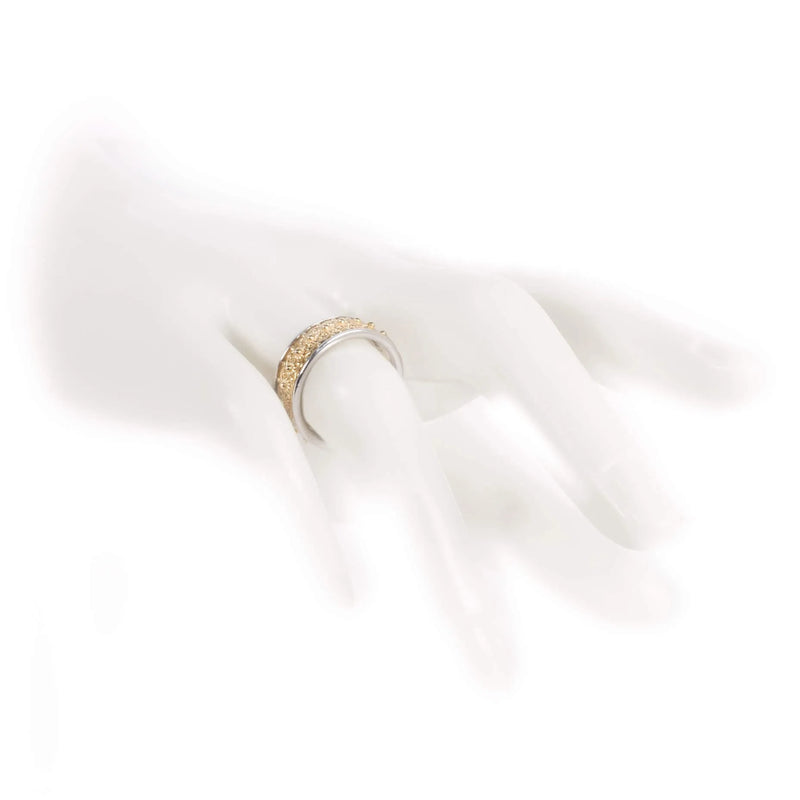 Sardinian wedding ring Solàre yellow and white gold