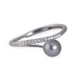 Anello Parametric perla Grigia argento zirconi - Marina Ferraro Gioielli