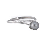 Anello Parametric perla Grigia argento zirconi - Marina Ferraro Gioielli