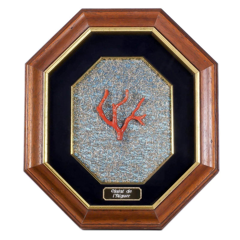 Quadro design vintage con ramo corallo rosso di Alghero | Artigianato sardo Marina Ferraro