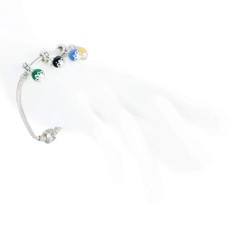 Charm bottone kokku onice argento compatibile con bracciale tipo Pandora - Marina Ferraro Gioielli