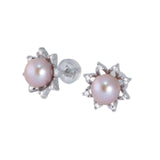 Orecchini stella argento perle coltivate e zirconi - Marina Ferraro Gioielli